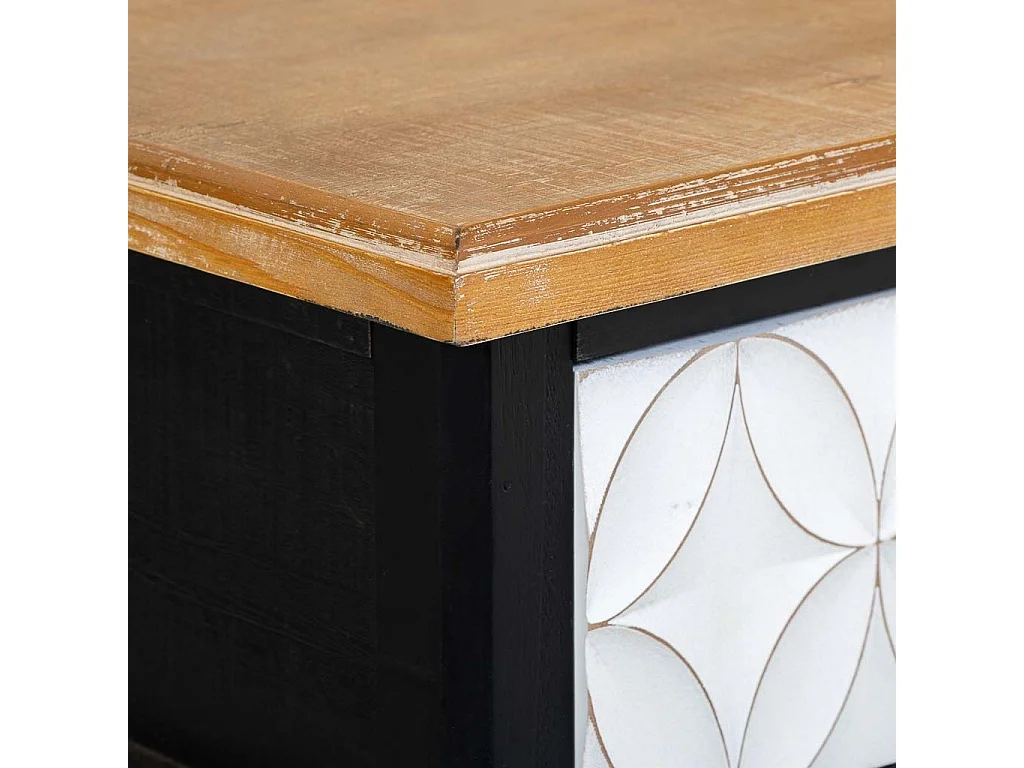 Mesa de centro em madeira com 2 gavetas e 1 prateleira 48x35x82