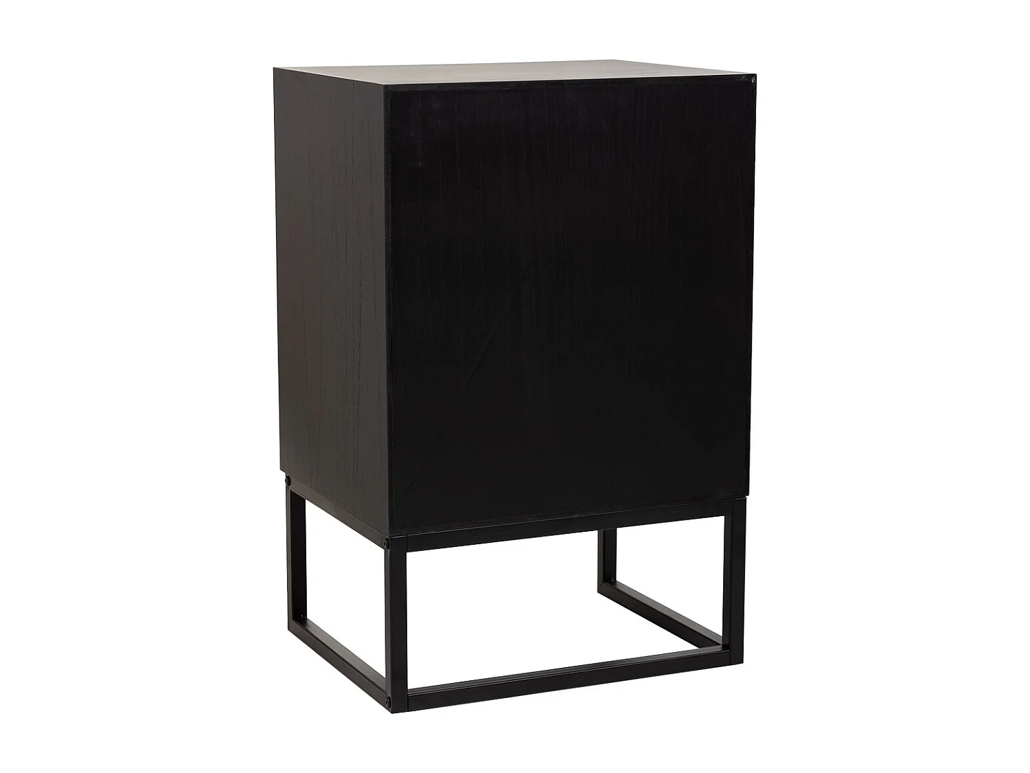 Mesa de cabeceira de madeira e metal com 3 gavetas castanha 44x35x66