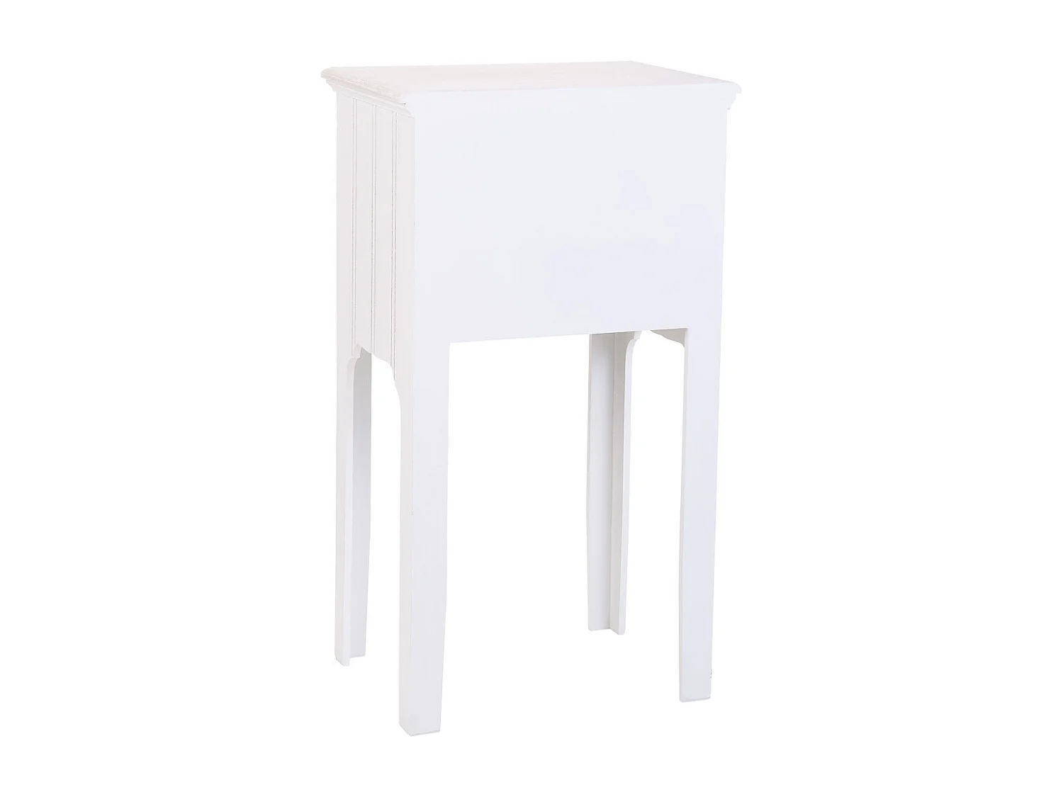 Table de nuit en bois avec 2 tiroirs blancs 38x28x69.