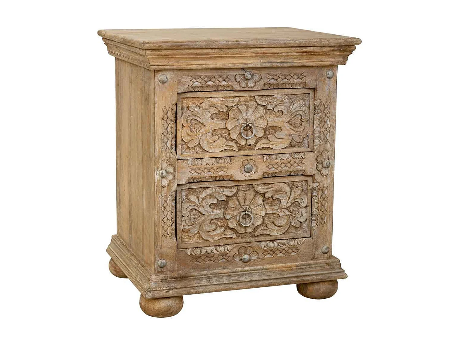 Comodino in legno artigianale marrone 50x40x60.