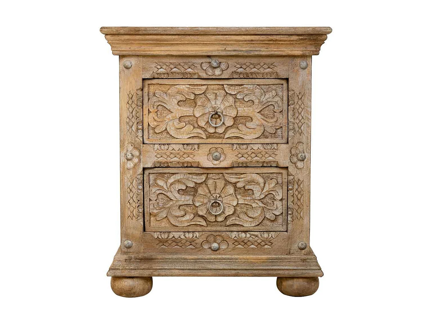 Comodino in legno artigianale marrone 50x40x60.