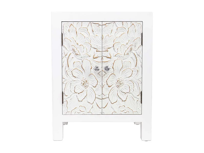 Tavolino in legno con 2 porte 42x32x55