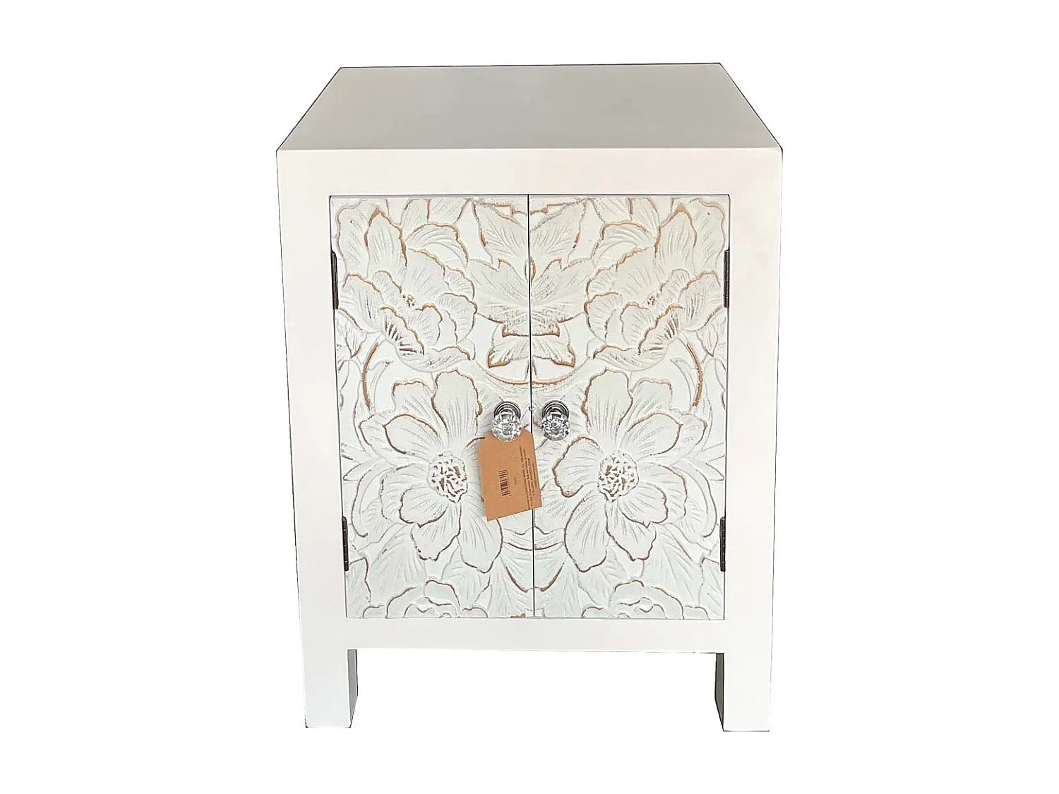 Tavolino in legno con 2 porte 42x32x55