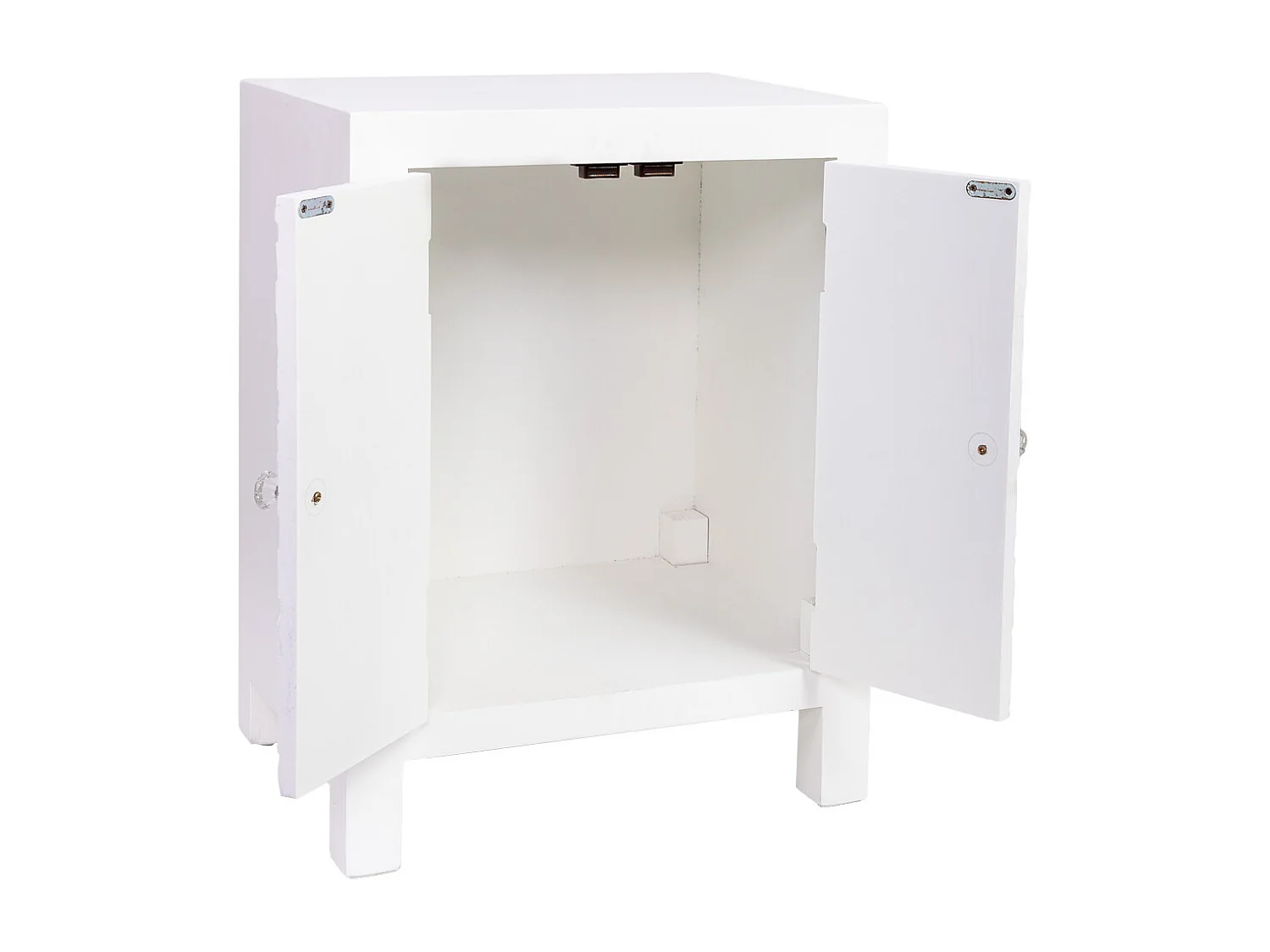 Tavolino in legno con 2 porte 42x32x55