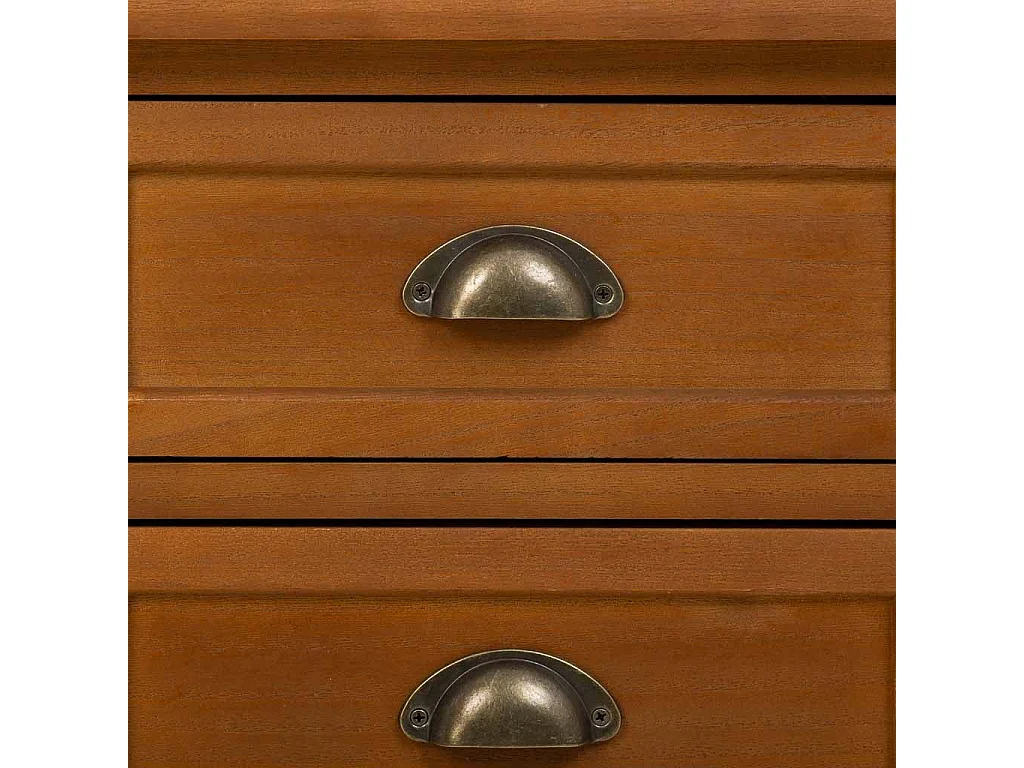 Mesa de cabeceira de madeira com 3 gavetas castanha 45x35x60