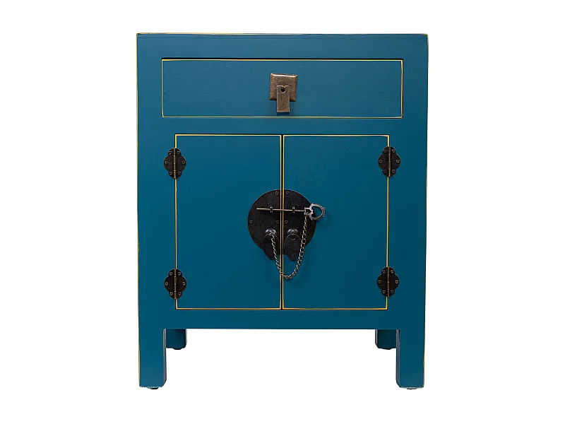 Mesita de noche de madera con 1 cajon y 2 puertas 44,5x32x55h cm