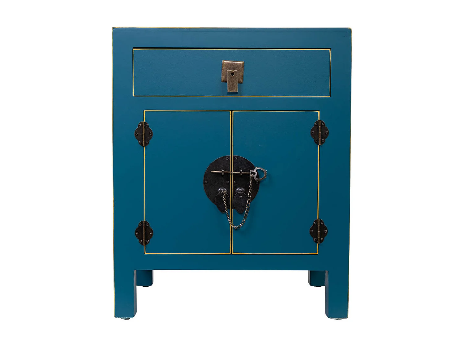 Mesita de noche de madera con 1 cajon y 2 puertas 44,5x32x55h cm