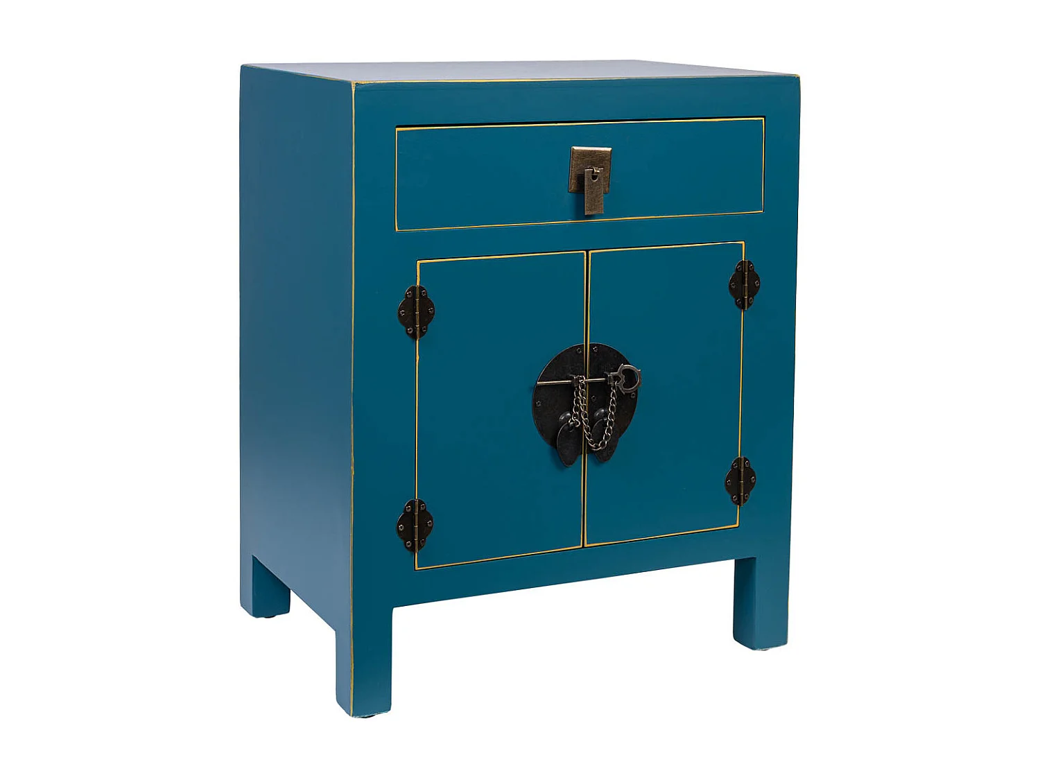 Mesita de noche de madera con 1 cajon y 2 puertas 44,5x32x55h cm