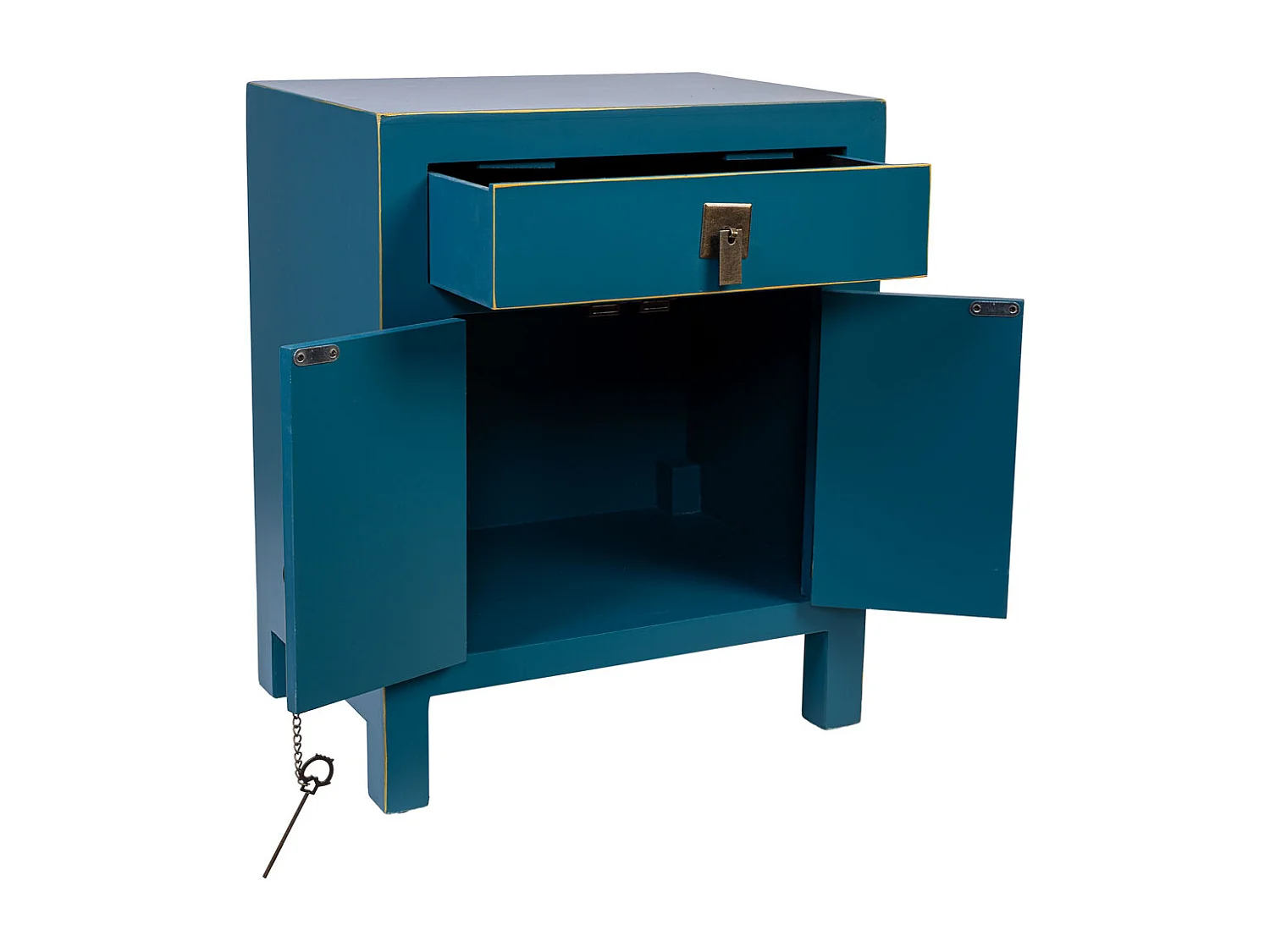 Mesita de noche de madera con 1 cajon y 2 puertas 44,5x32x55h cm