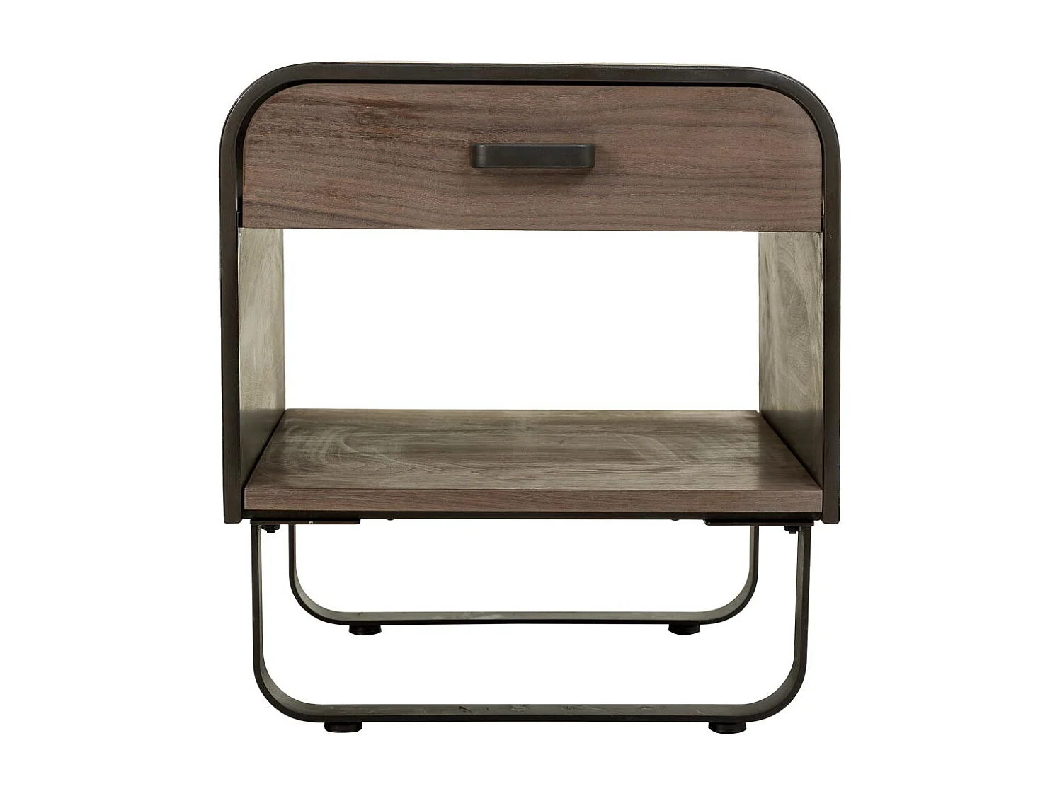 Mesa de centro metal preto e madeira 50x52x56h cm