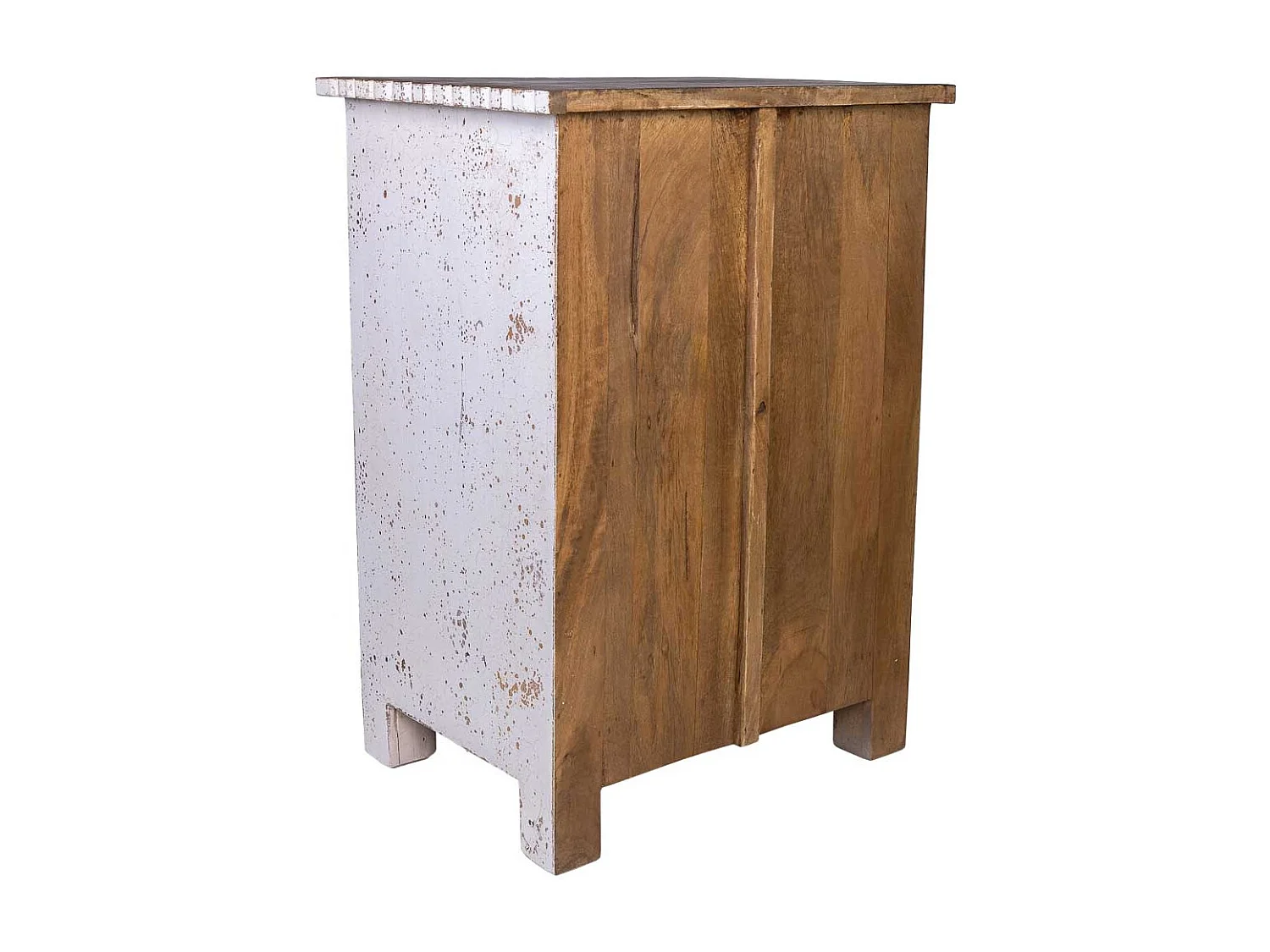 Handgefertigter Couchtisch aus Holz einer Tür, 53 x 40 x 73 cm, weiß