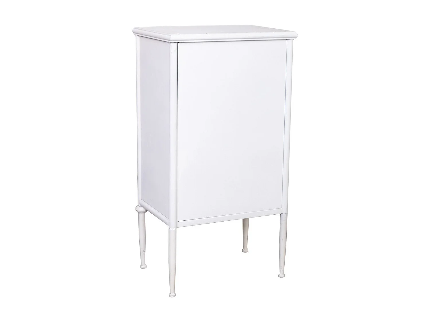 Tavolo in metallo con 1 cassetto e 1 porta bianco 46,5x36,5x86h cm