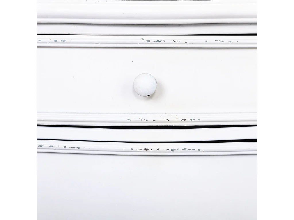 Tavolo in metallo con 1 cassetto e 1 porta bianco 46,5x36,5x86h cm