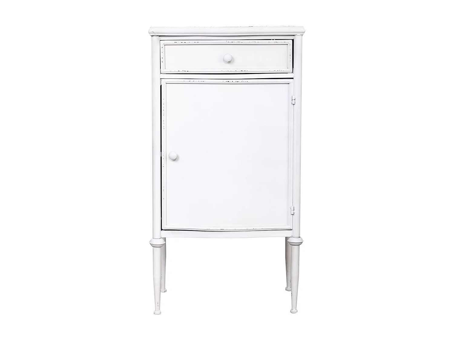 Mesita de metal de 1 cajon y 1 puerta blanco 46.5x36.5x86h cm