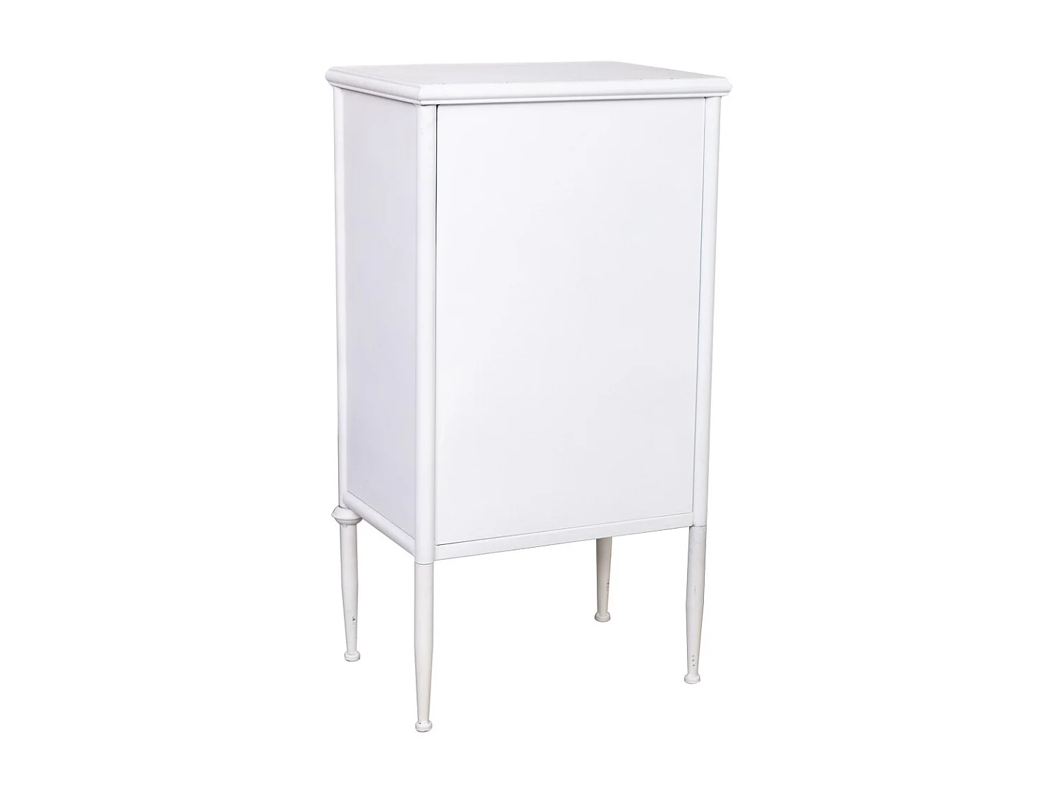 Mesita de metal de 1 cajon y 1 puerta blanco 46.5x36.5x86h cm