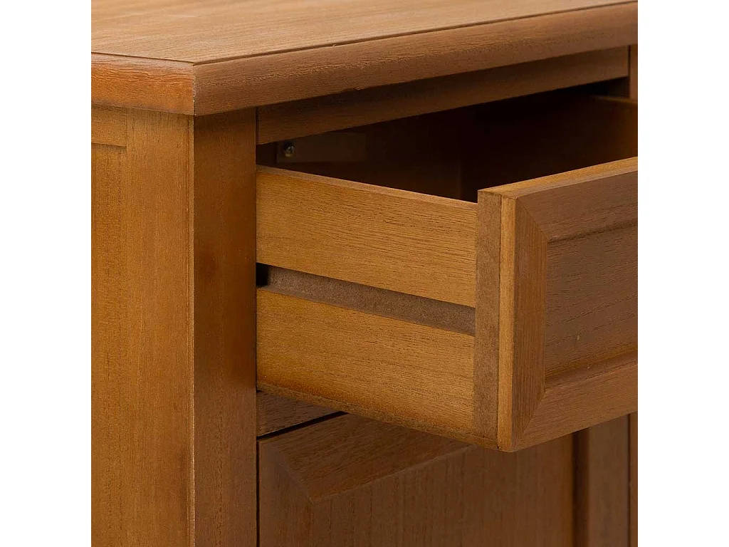 Brauner Tisch aus Holz und Metall 41,5x35x63h cm