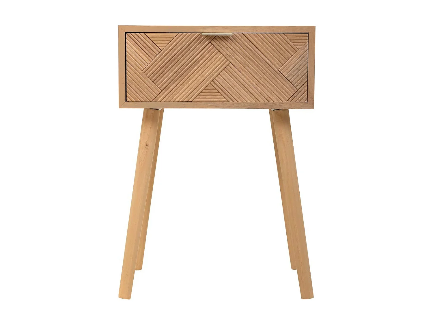 Mesa de apoio de madeira com 1 gaveta castanha 45x34x64