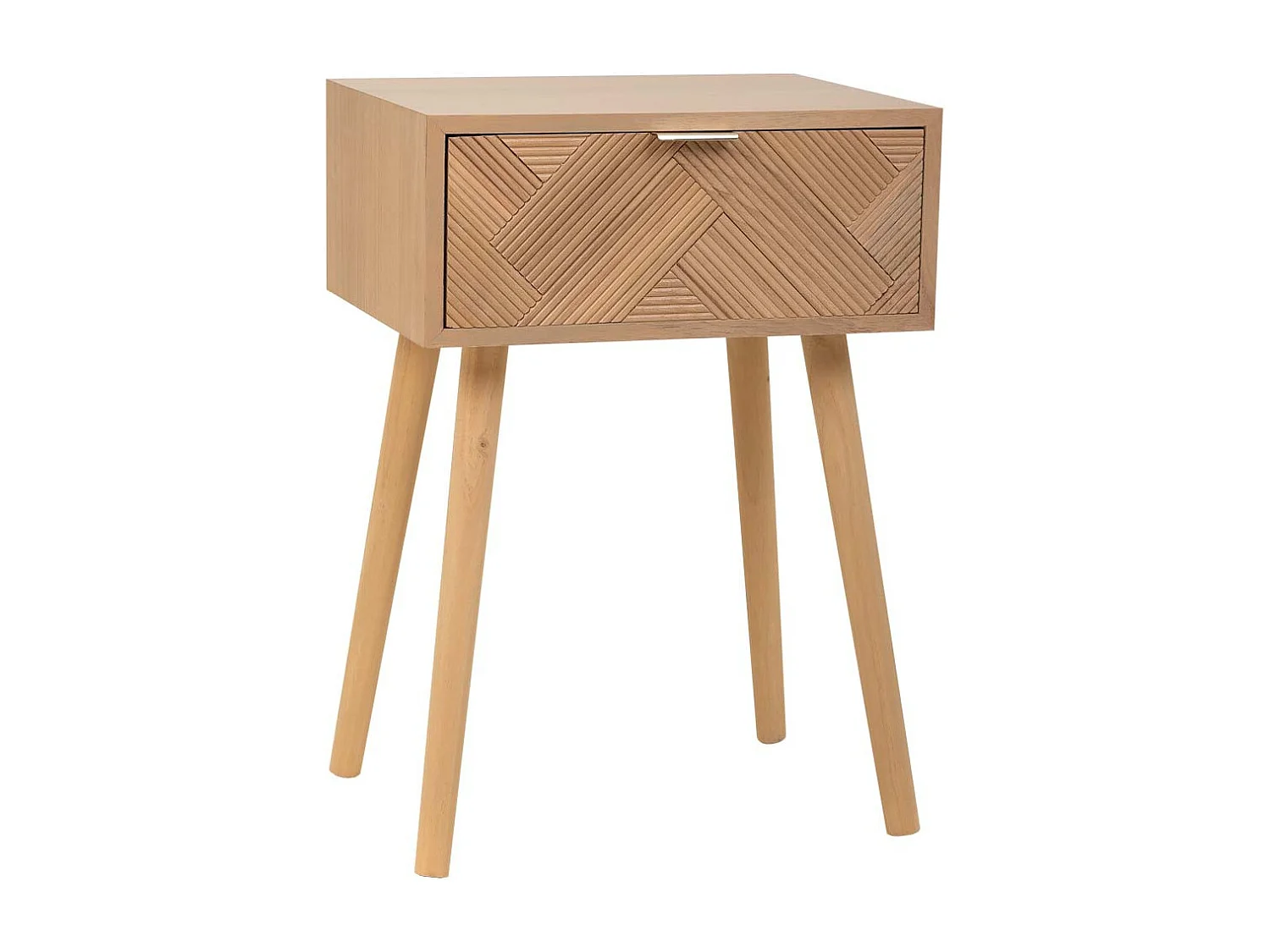 Mesa de apoio de madeira com 1 gaveta castanha 45x34x64