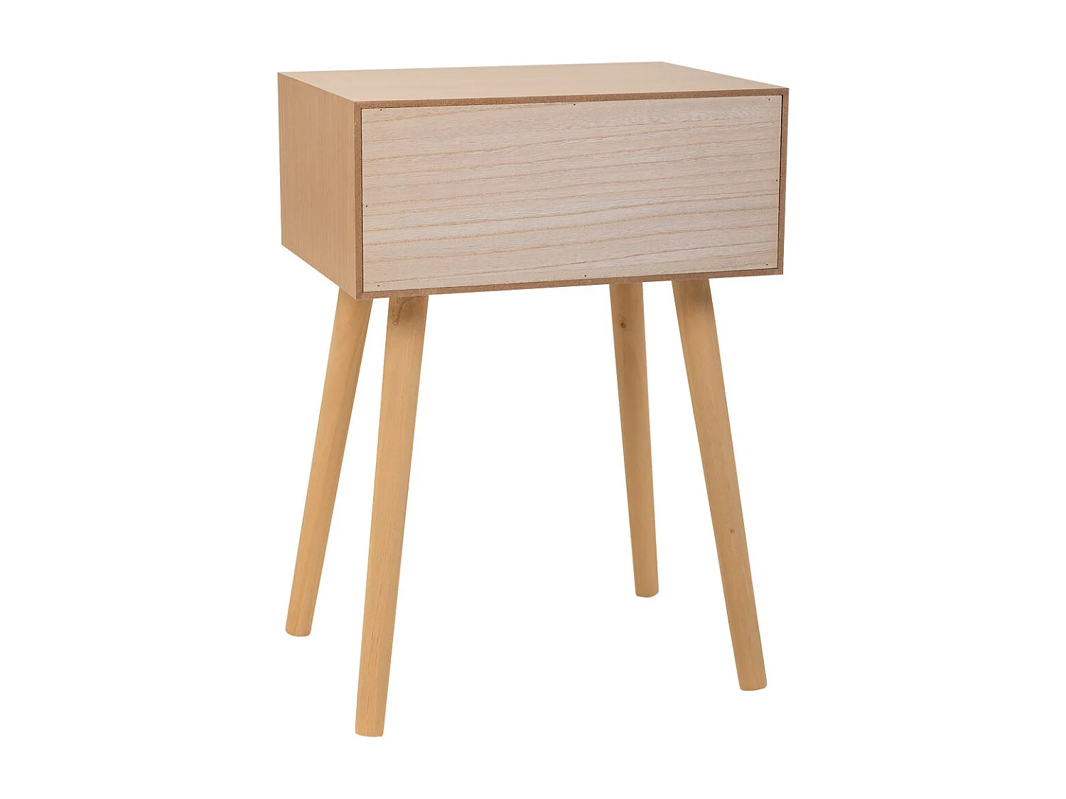 Mesa de apoio de madeira com 1 gaveta castanha 45x34x64