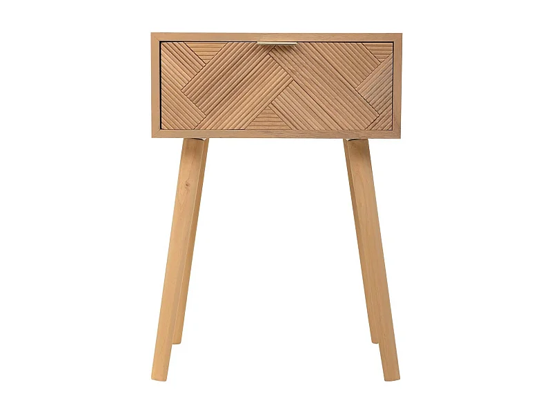 Mesa de apoio de madeira com 1 gaveta castanha 45x34x64