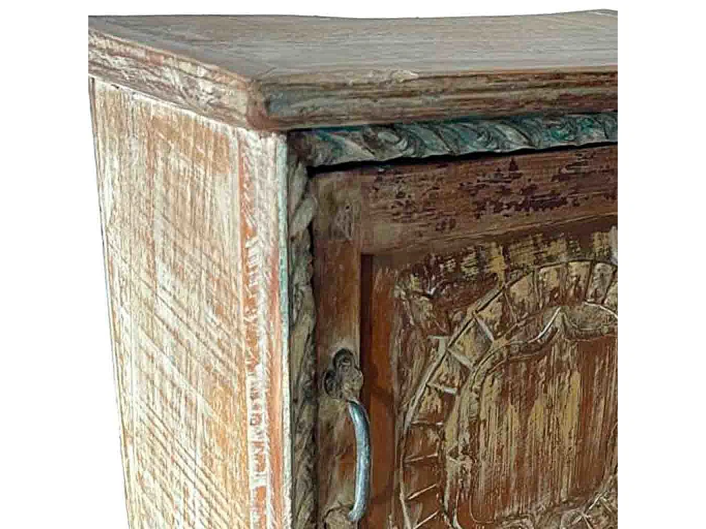 Couchtisch aus Holz, handgefertigtes braunes Finish, 49x30x54 cm