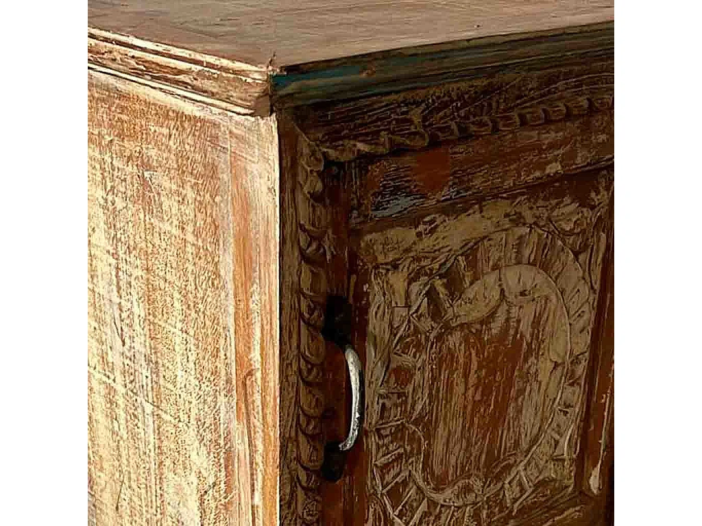 Handgefertigter Couchtisch aus braunem Holz, 52x30x57H cm