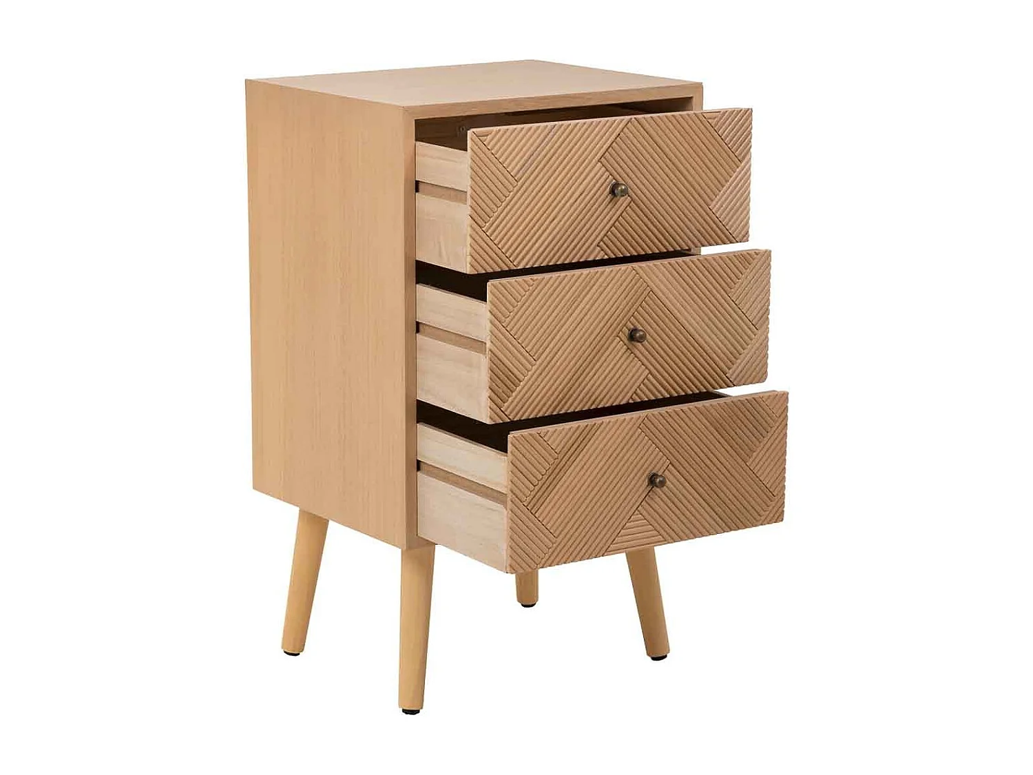 Mesa de centro de madeira com 3 gavetas 42x34x70