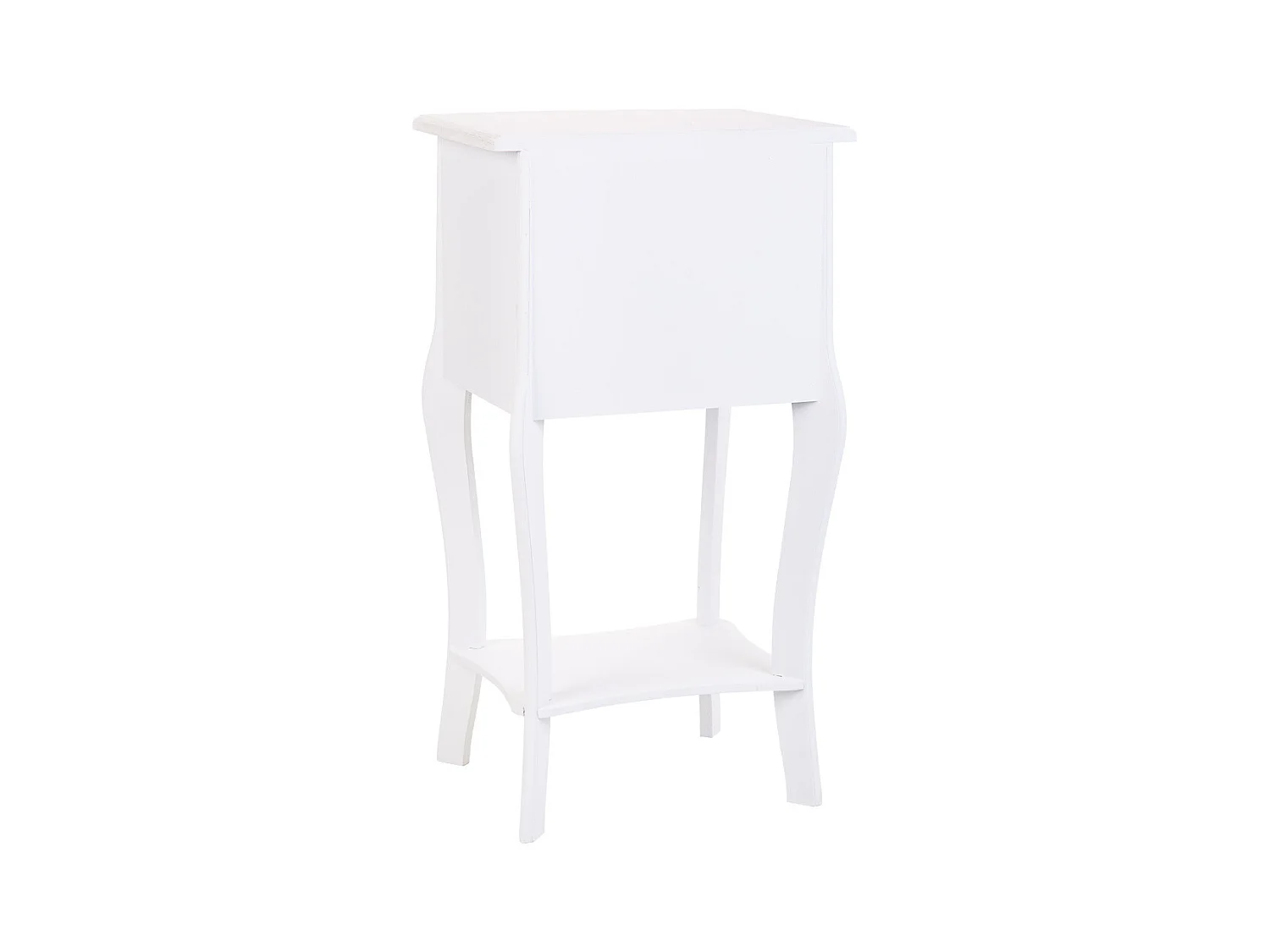 Mesita de madera de 2 cajones y 1 balda blanco 38x31.5x71