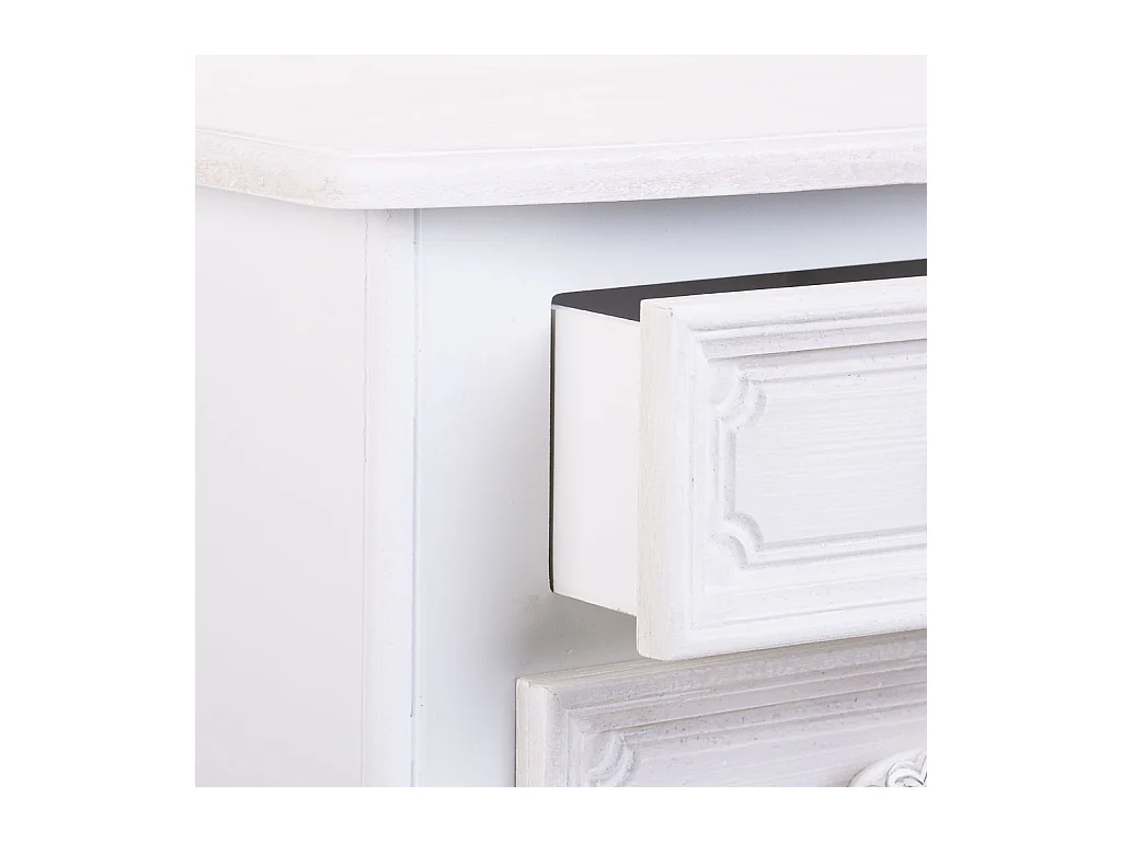 Mesita de madera de 2 cajones y 1 balda blanco 38x31.5x71