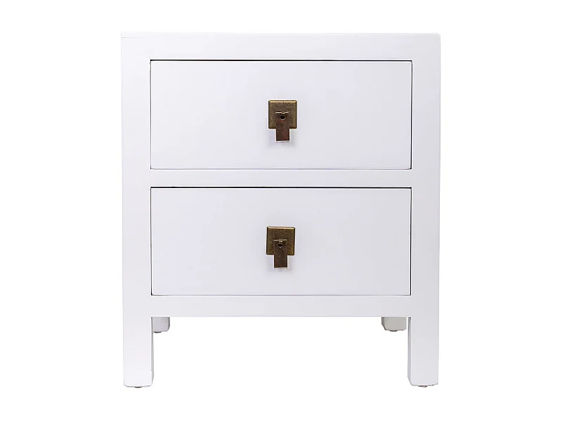 Table de nuit en bois avec 2 tiroirs 45x34x50,5