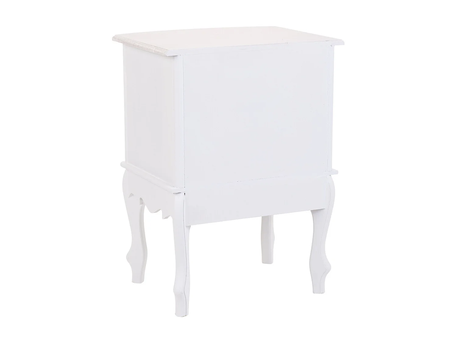 Comodino in legno con 2 cassetti bianchi 42x34x57.h cm