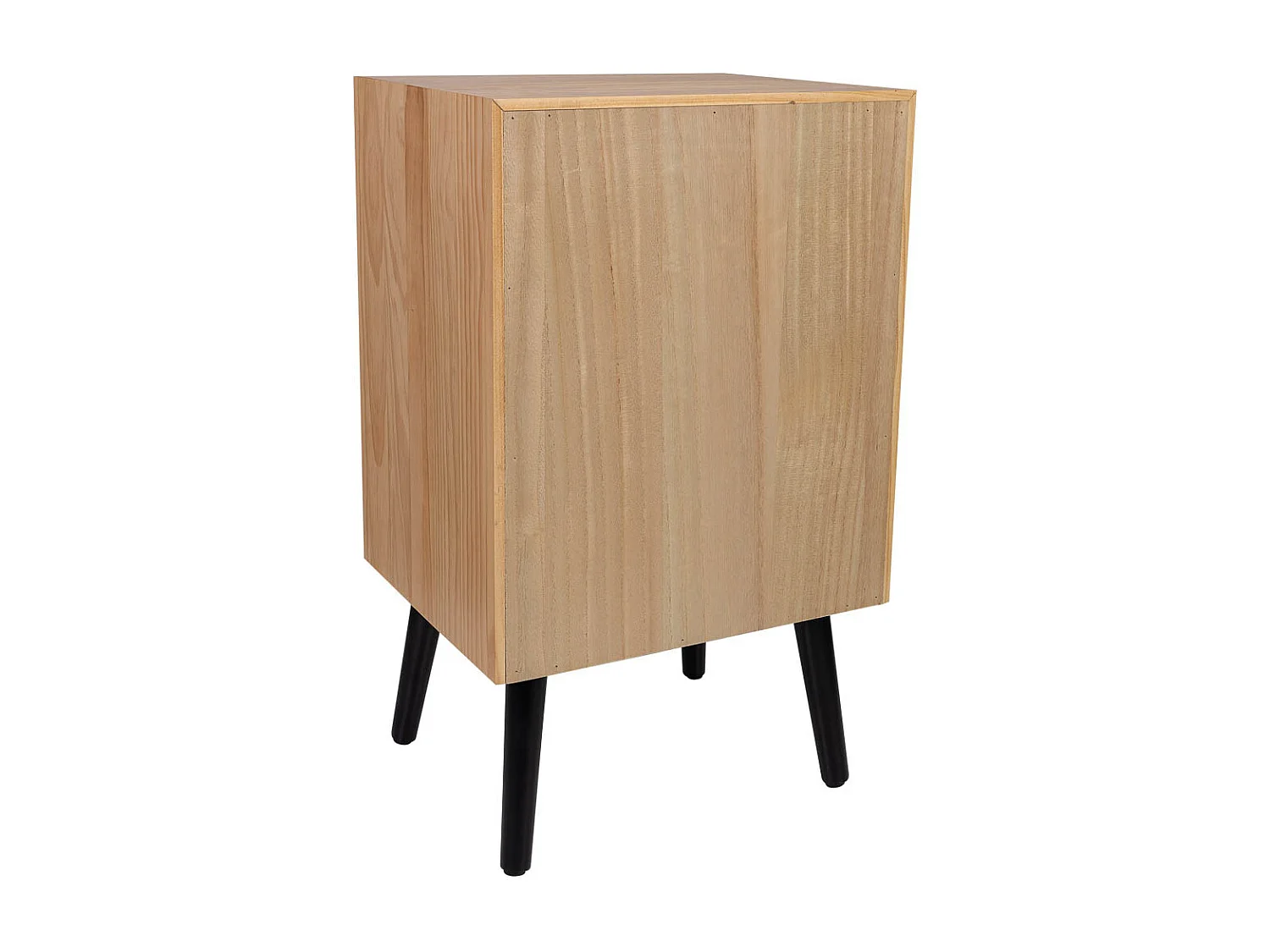 Nachttisch aus schwarzem Holz und Metall, 44x35x76