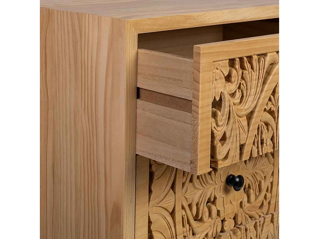 Nachttisch aus schwarzem Holz und Metall, 44x35x76