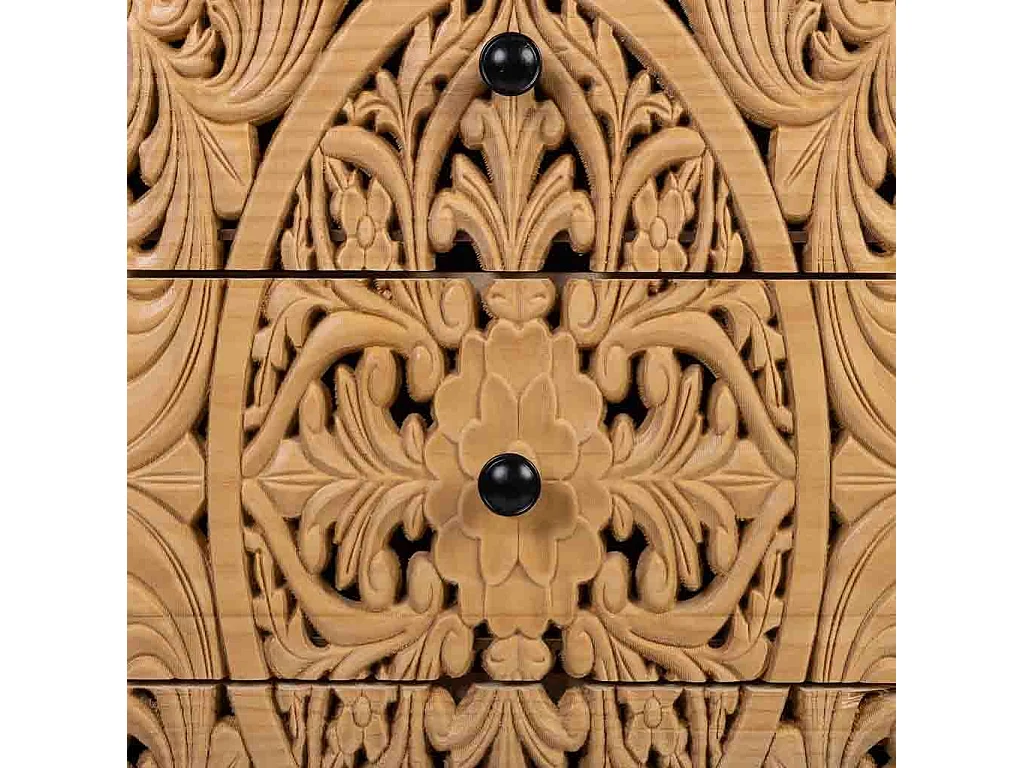 Nachttisch aus schwarzem Holz und Metall, 44x35x76