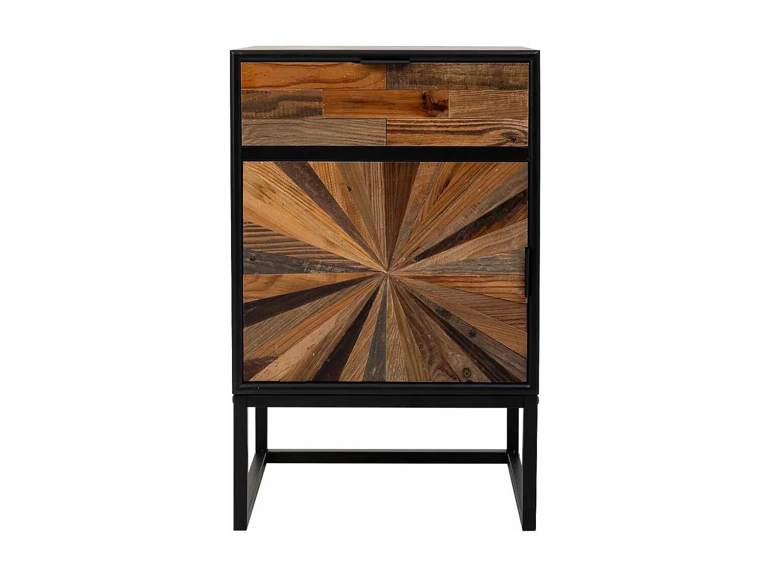 Nachttisch aus Holz und Metall braun, 44x36x67