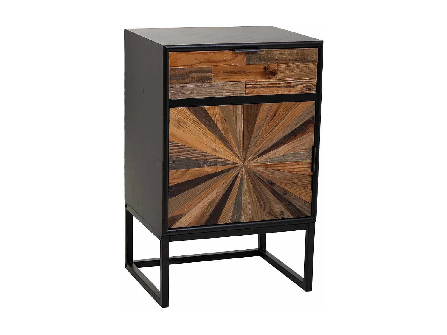 Nachttisch aus Holz und Metall braun, 44x36x67