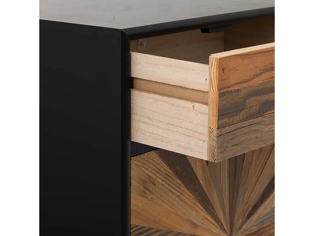 Nachttisch aus Holz und Metall braun, 44x36x67