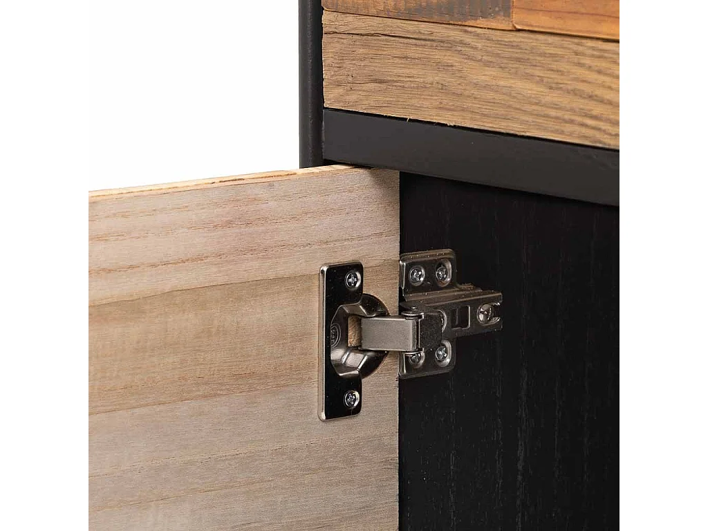 Nachttisch aus Holz und Metall braun, 44x36x67