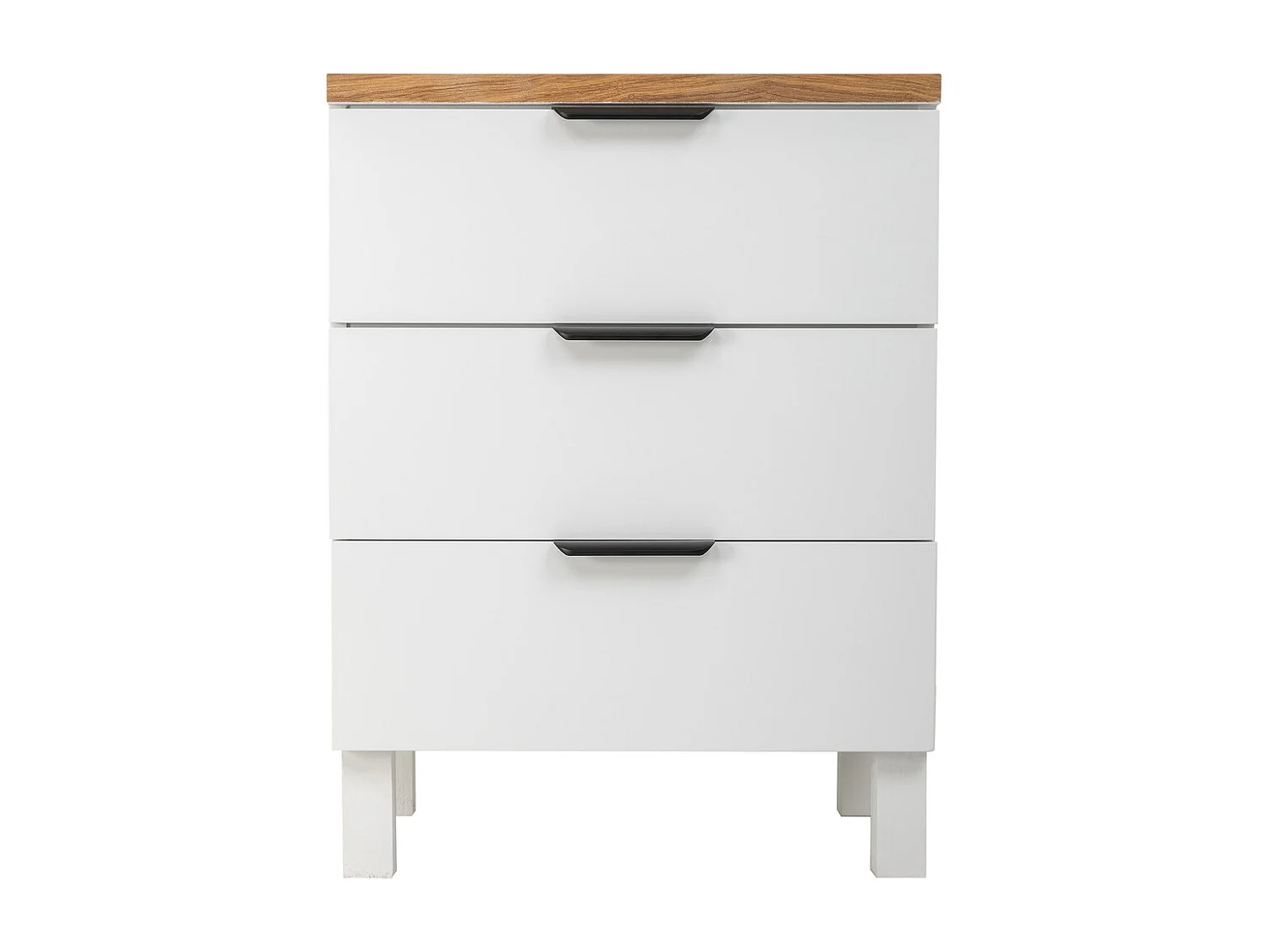 Table de nuit en bois avec 3 tiroirs 45x35x60