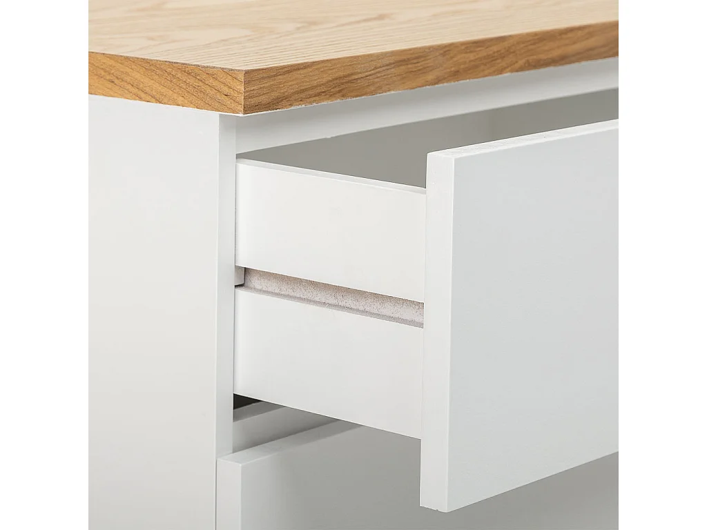 Table de nuit en bois avec 3 tiroirs 45x35x60