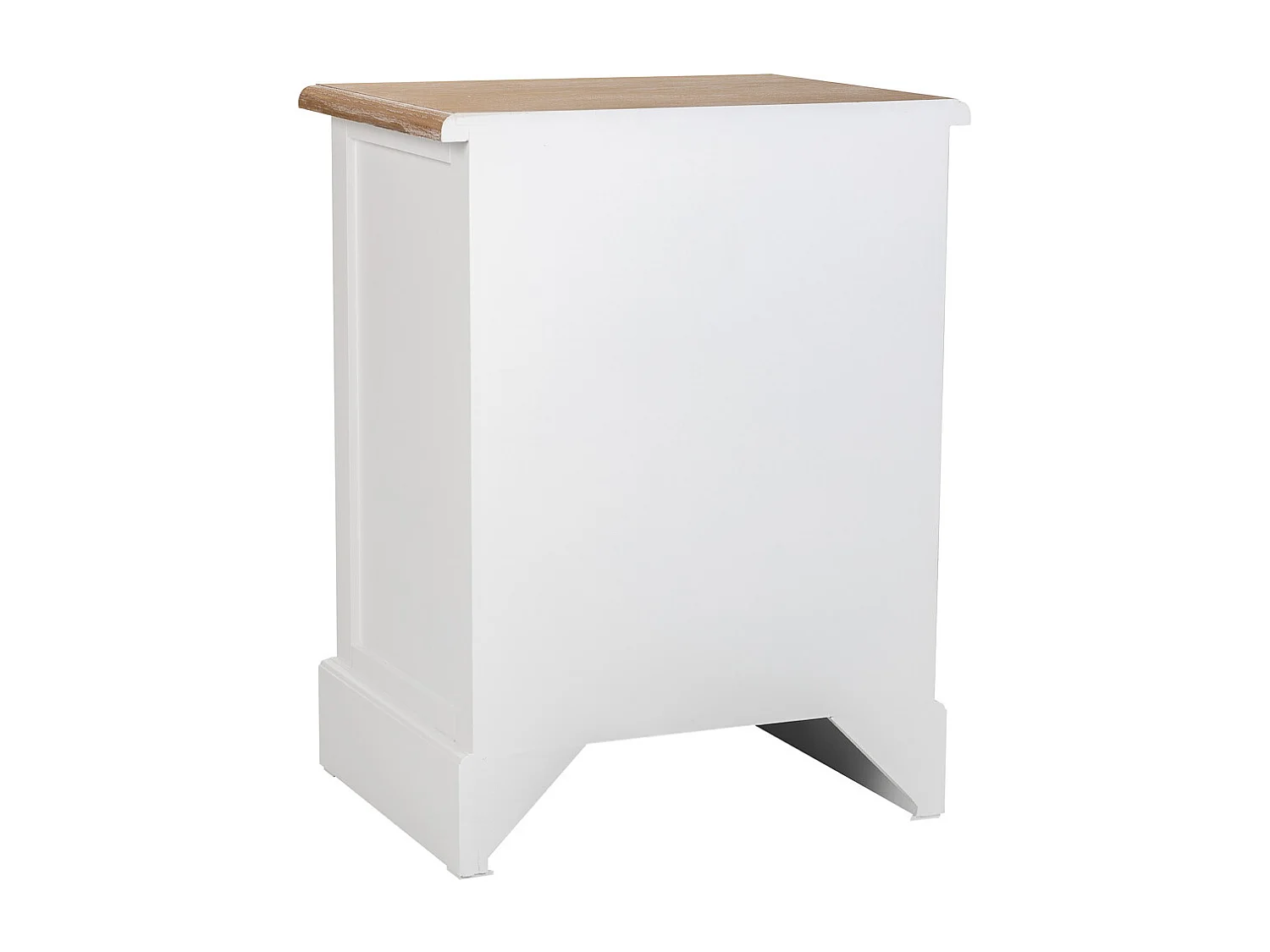 Mesita de noche de madera de 3 cajones blanco 45x35x60h cm