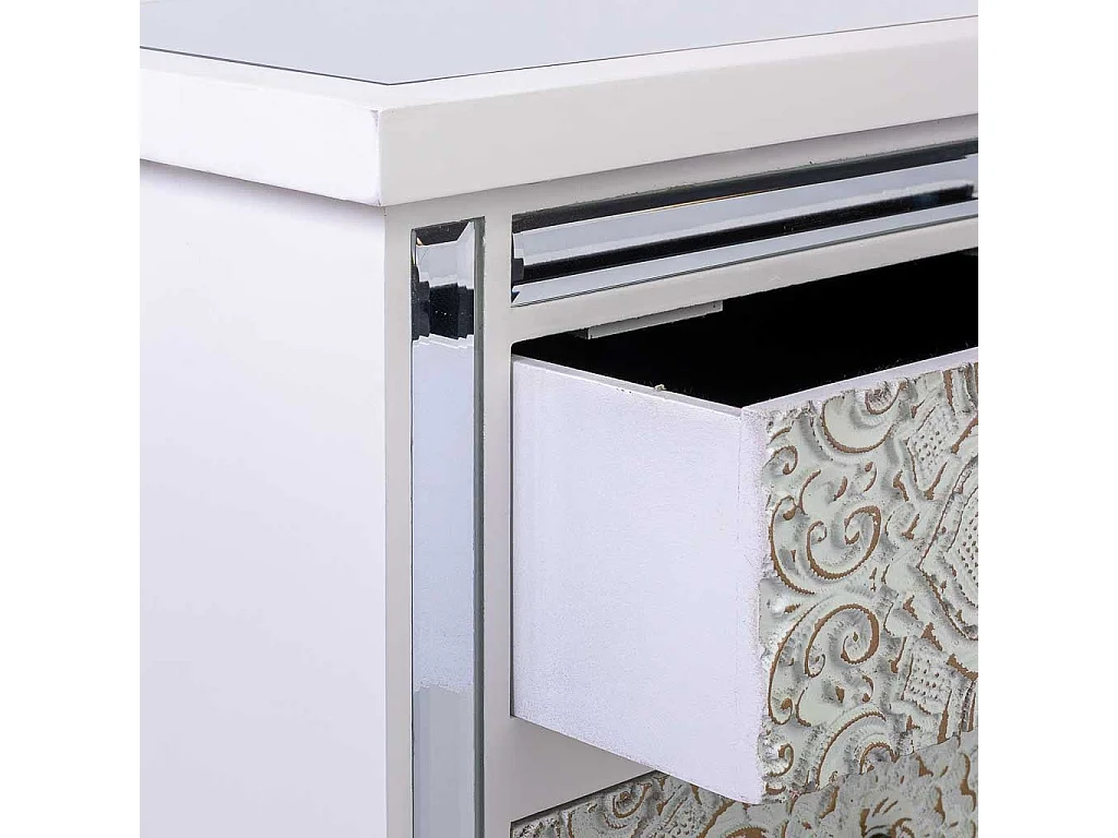 Nachttisch aus Holz mit 1 Schublade und 2 Türen 45x34x66