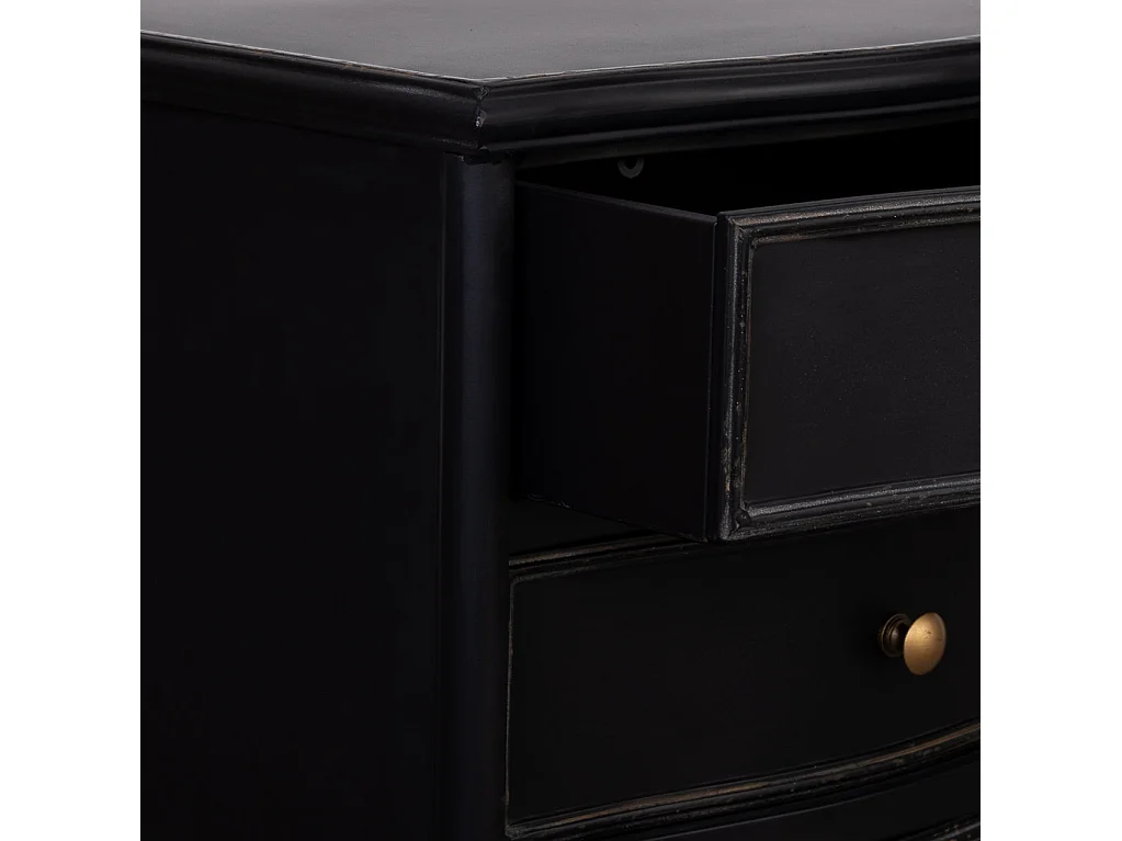 Mesita de 3 cajones de metal envejecido negro 46x36x68