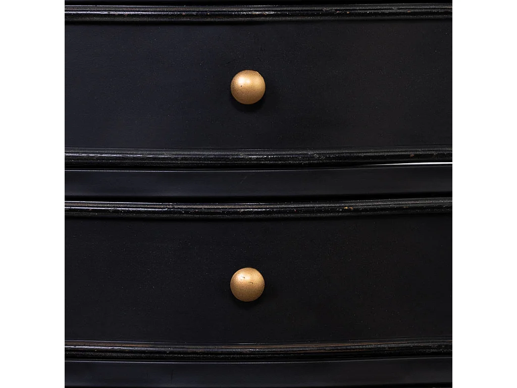 Mesita de 3 cajones de metal envejecido negro 46x36x68