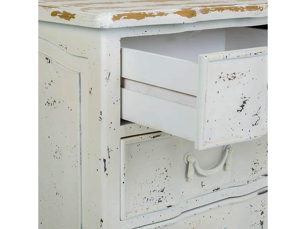 Nachttisch aus antikweiß lackiertem Holz, 50 x 40 x 70 cm