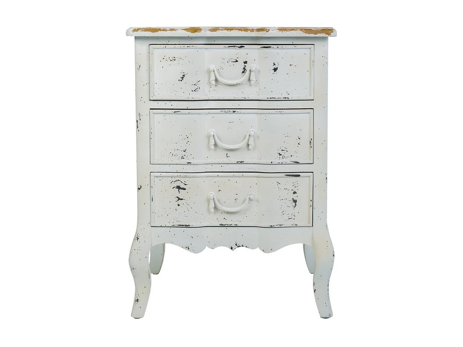 Mesita de madera lac blanco envejecido 50x40x70