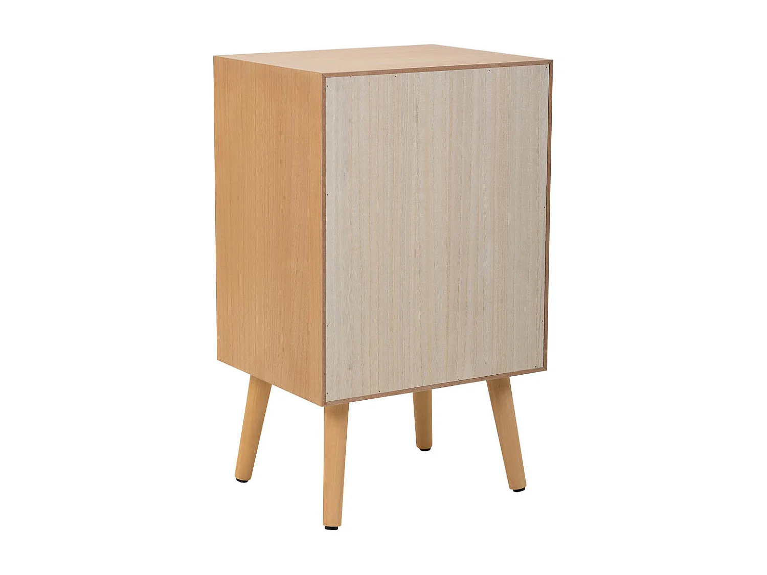 Comodino in legno con 1 porta e 1 cassetto marrone 42x34x70