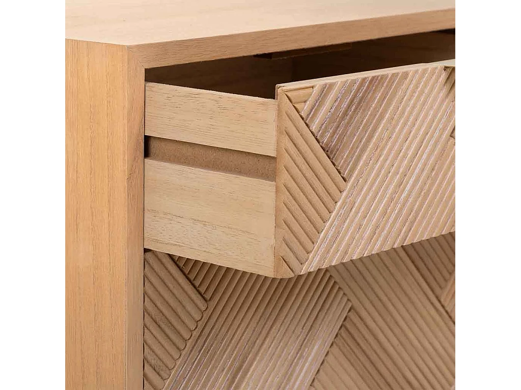 Comodino in legno con 1 porta e 1 cassetto marrone 42x34x70