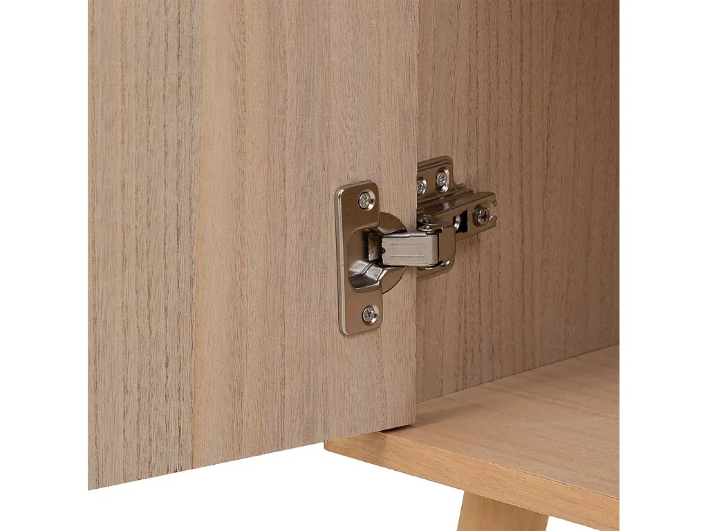 Comodino in legno con 1 porta e 1 cassetto marrone 42x34x70