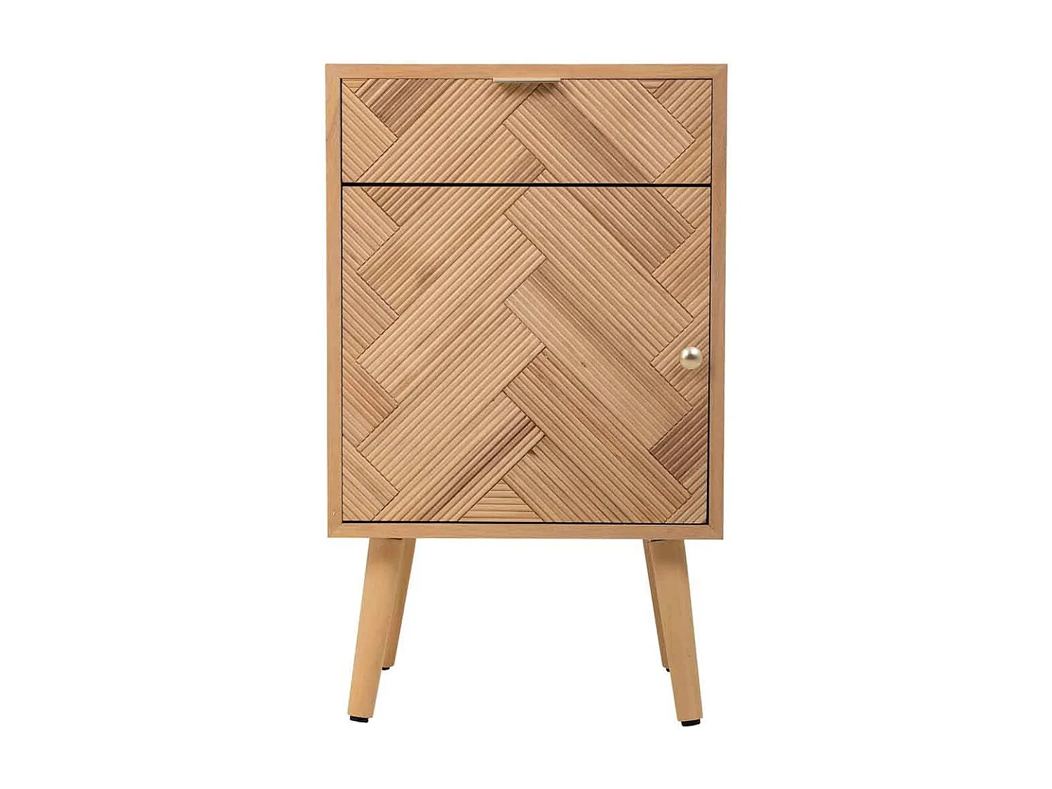 Beistelltisch aus Holz mit 2 Schubladen und 1 Regal 48x35x82